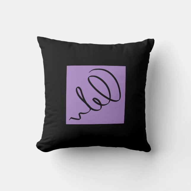 Abstrakt minimalistisk svart linje kudde (Framsida)