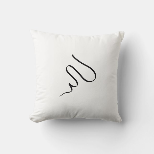 Abstrakt minimalistisk svart linje-kudde kudde (Framsida)
