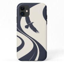 Abstrakt minimalistisk telefonfodral i marinblått 