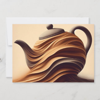 Abstrakt minimalistisk Zen flödande tekanna Julkort