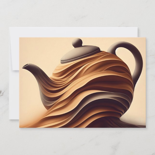 Abstrakt minimalistisk Zen flödande tekanna Meddelande (Framsida)