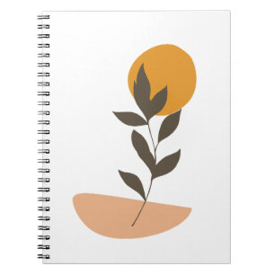 Abstrakt Minimalistiskt foto Löv Hand plockade Spi Anteckningsbok