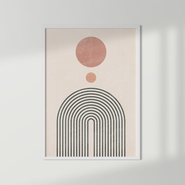 Abstrakt Minimalistiskt regnbåge, Sol och Måne Poster (Skapare uppladdad)