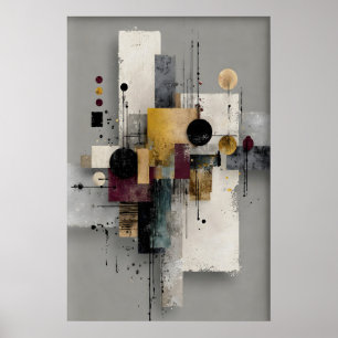 Abstrakt Minimalt Geometriskt Tryck, Utskriftsbar Poster