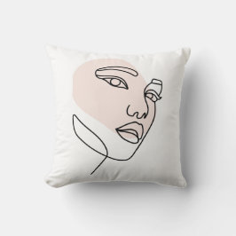 Abstrakt minimalt kvinnligt enradigt konst kudde