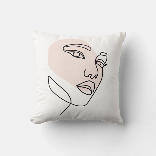 Abstrakt minimalt kvinnligt enradigt konst kudde (Framsida)