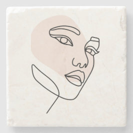 Abstrakt minimalt kvinnligt enradigt konst stenunderlägg