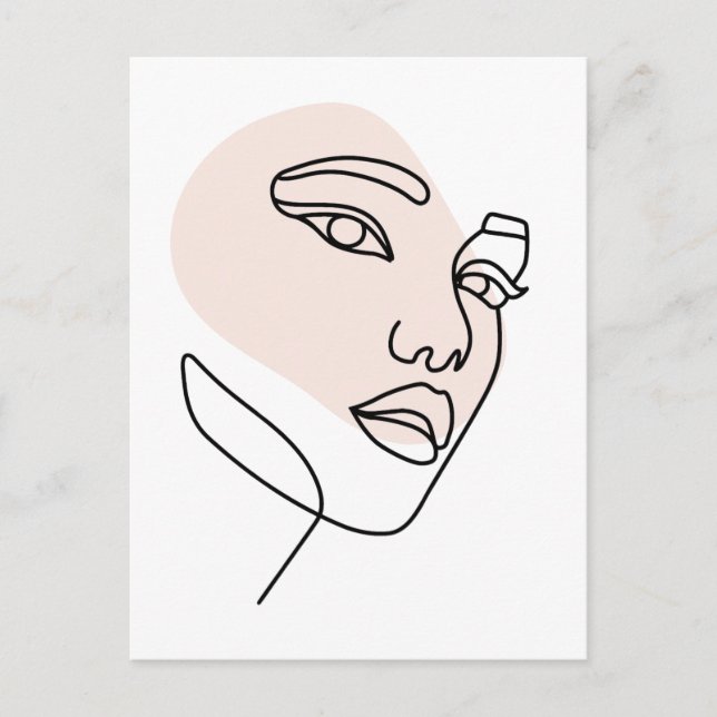 Abstrakt minsta kvinnliga enkelradiga konst Stone  Vykort (Framsida)