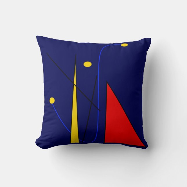 Abstrakt Miro Inspired dekorativ fyllning Kudde (Framsida)