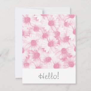 Abstrakt Mjuk Rosa Daisy Mönster-kort Kort