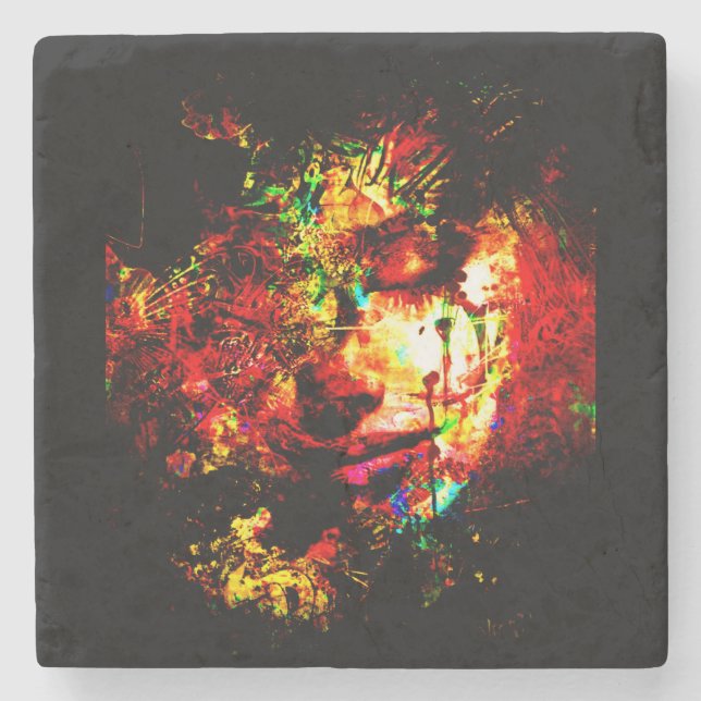 abstrakt mode färgad stenmarmor underlägg sten (Framsidan)