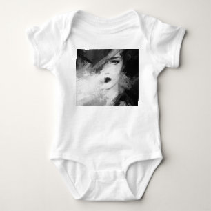 Abstrakt mode kvinnlig akryl målning t shirt