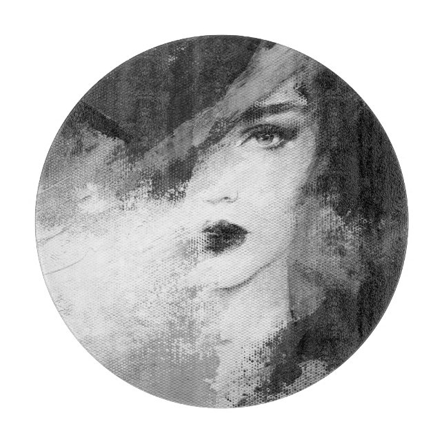 Abstrakt Mode Woman Acrylic Painting (Framsidan)