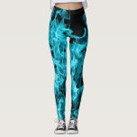 Abstrakt moderiktiga moderna avfyrar på Aqua Leggings<br><div class="desc">Abstrakt som är modern på Fire Aquablått,  flammar look utmärkt,  som de dansar över dessa damasker</div>