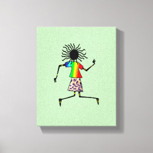 Abstrakt, modern African Art Elegant Dancer Canvastryck