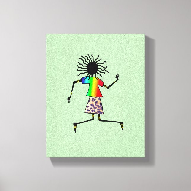 Abstrakt, modern African Art Elegant Dancer Canvastryck (Framsida)
