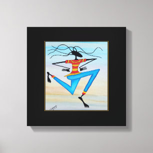 Abstrakt, modern afrikansk konst Reggae Dancer Canvastryck