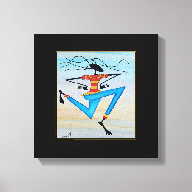 Abstrakt, modern afrikansk konst Reggae Dancer Canvastryck (Framsida)