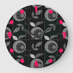 Abstrakt modern äppelfrukt löv geometrisk bla stor klocka