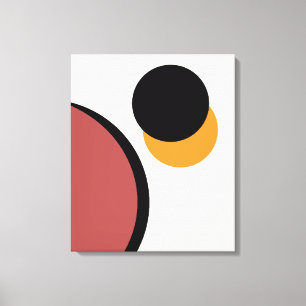 Abstrakt Modern Art Circles Orange Brown Black Canvastryck
