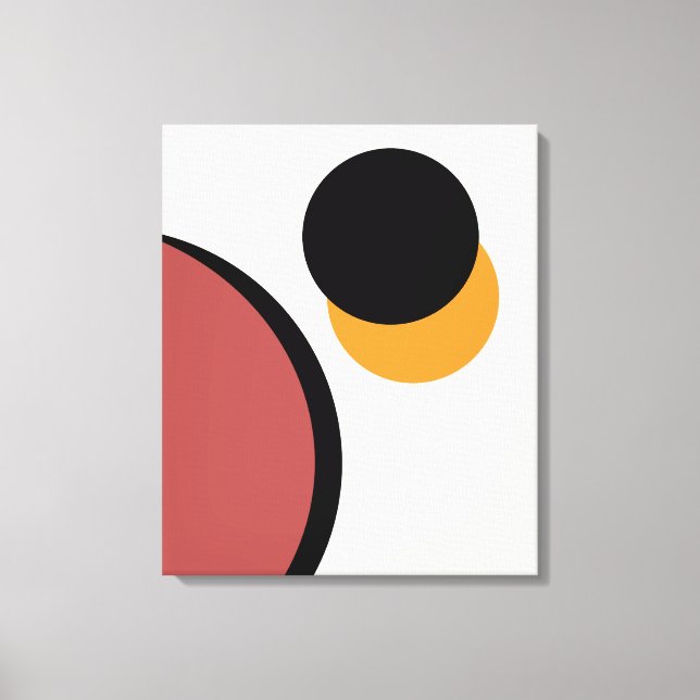 Abstrakt Modern Art Circles Orange Brown Black Canvastryck (Framsida)