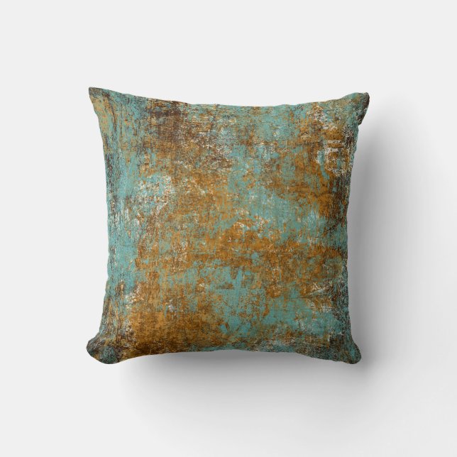 Abstrakt Modern Art Dekorativ kudde Copper Patina (Framsida)