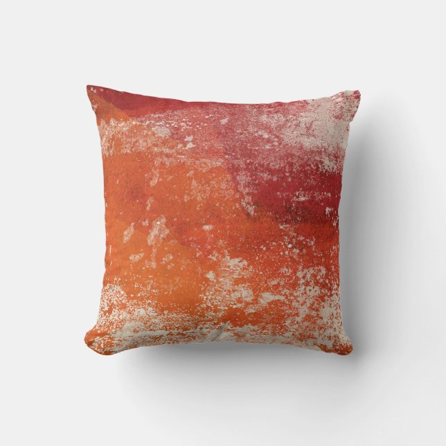 Abstrakt Modern Art Dekorativ kudde Orange Red Cre (Framsida)