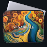 Abstrakt Modern Art Färg Swirls Laptop Fodral<br><div class="desc">Denna moderna abstrakt konst laptop sleeve-design fångar öga och gör ett verkligt påstående med sin rik,  sitt juvel färg och sitt struktur. Uppfattat och bedövande. Lägg till ett namn för att anpassa det. Skapat av Farmhouse Press.</div>