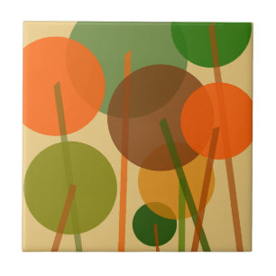 Abstrakt Modern Art Geometric Blommönster Kakelplatta