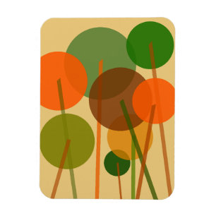 Abstrakt Modern Art Geometric Blommönster Magnet