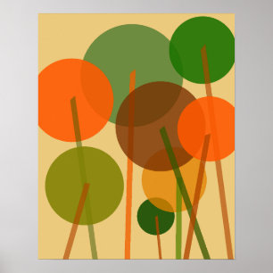 Abstrakt Modern Art Geometric Blommönster Poster