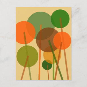 Abstrakt Modern Art Geometric Blommönster Vykort