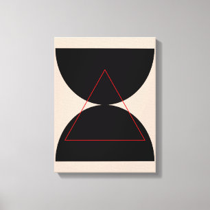 Abstrakt Modern Art Geometric Forms Black Canvastryck