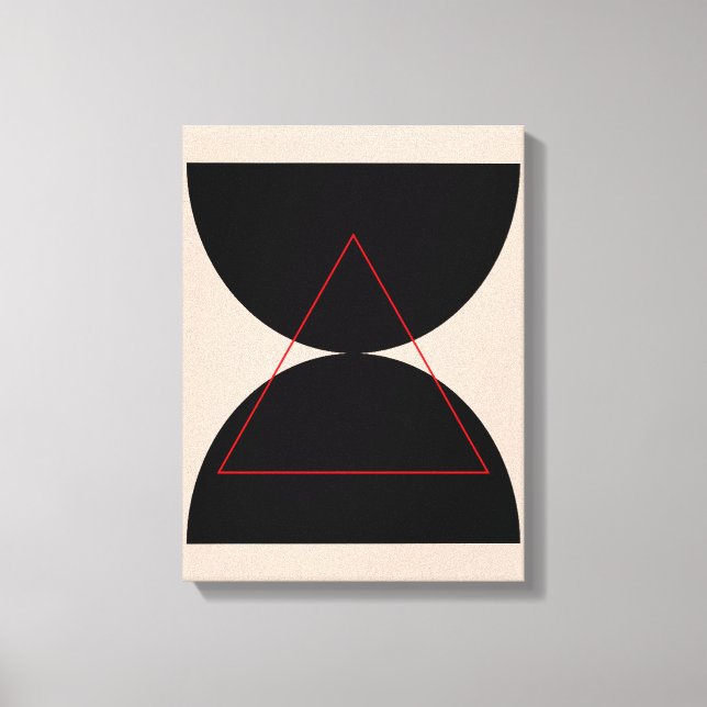 Abstrakt Modern Art Geometric Forms Black Canvastryck (Framsida)