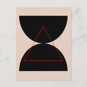 Abstrakt Modern Art Geometric Forms Black Vykort