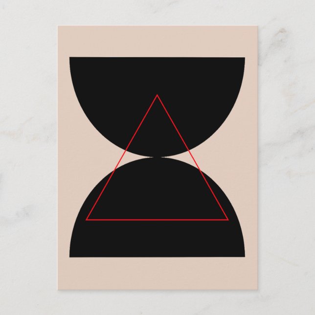 Abstrakt Modern Art Geometric Forms Black Vykort (Framsida)