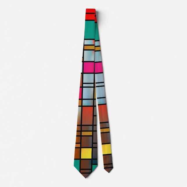 Abstrakt Modern Art Grid Mönster Neck Tie Slips (Framsida)