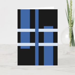 Abstrakt Modern Art Linjer Blue Black Tack Kort