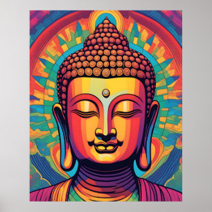 Abstrakt Modern Art Lugn Buddha Porträtt Poster