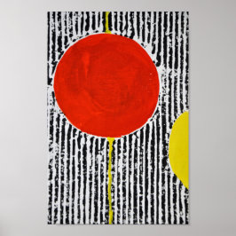 Abstrakt Modern Art Poster med stor röd punkt