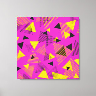 Abstrakt Modern Art Triangles Lila Gult Black Canvastryck