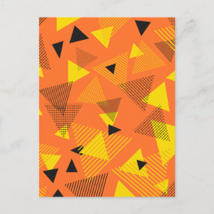 Abstrakt Modern Art Triangles Orange Gult Black Vykort