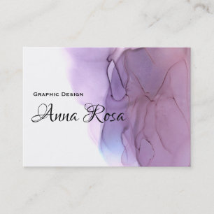 *~* Abstrakt Modern Art Watercolor Lavender Visitkort