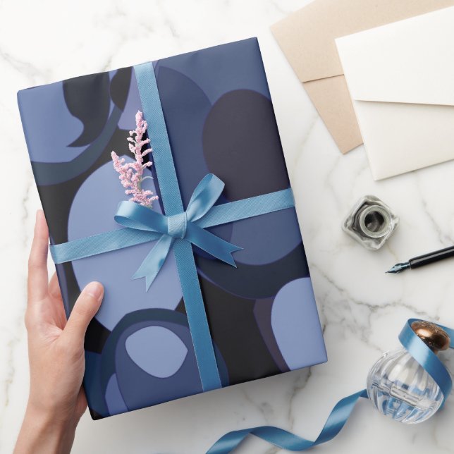 Abstrakt Modern Blåbärsfödelsedag Presentpapper (Gifting)