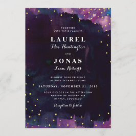 Abstrakt Modern Black Watercolor Bröllop Inbjudningar