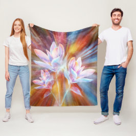 Abstrakt modern blomkonst fleecefilt