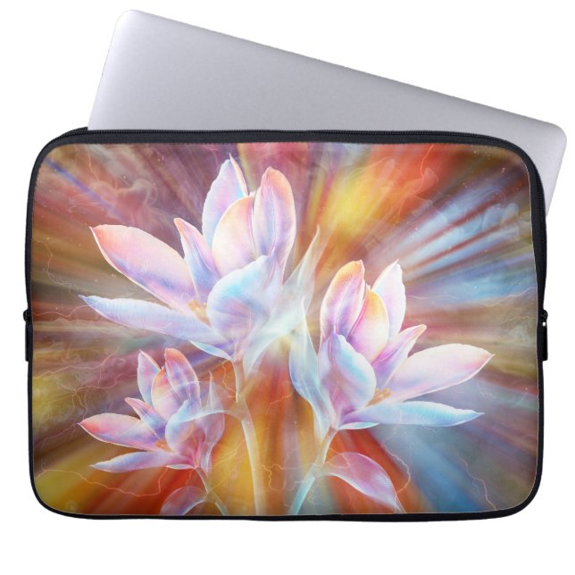 Abstrakt modern blomkonst laptop fodral (Framsidan)