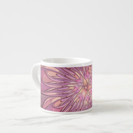 Abstrakt Modern Blommig Fraktal Konst Bär Färger Espressomugg