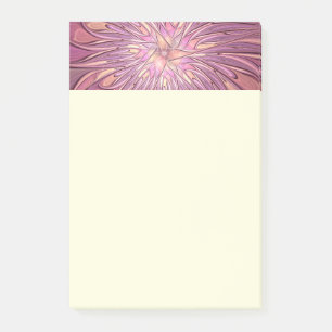 Abstrakt Modern Blommig Fraktal Konst Bär Färger Post-it Block