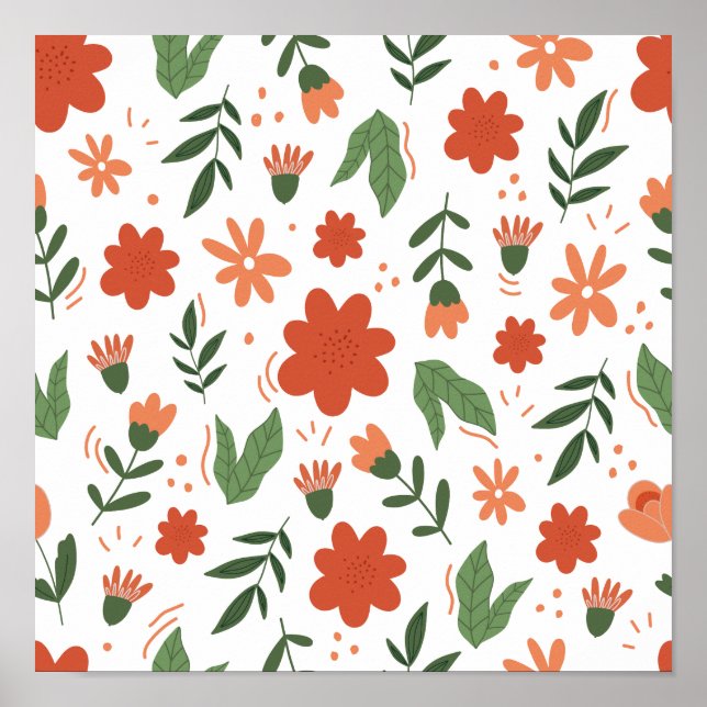 Abstrakt Modern Blommigt Poster (Framsidan)